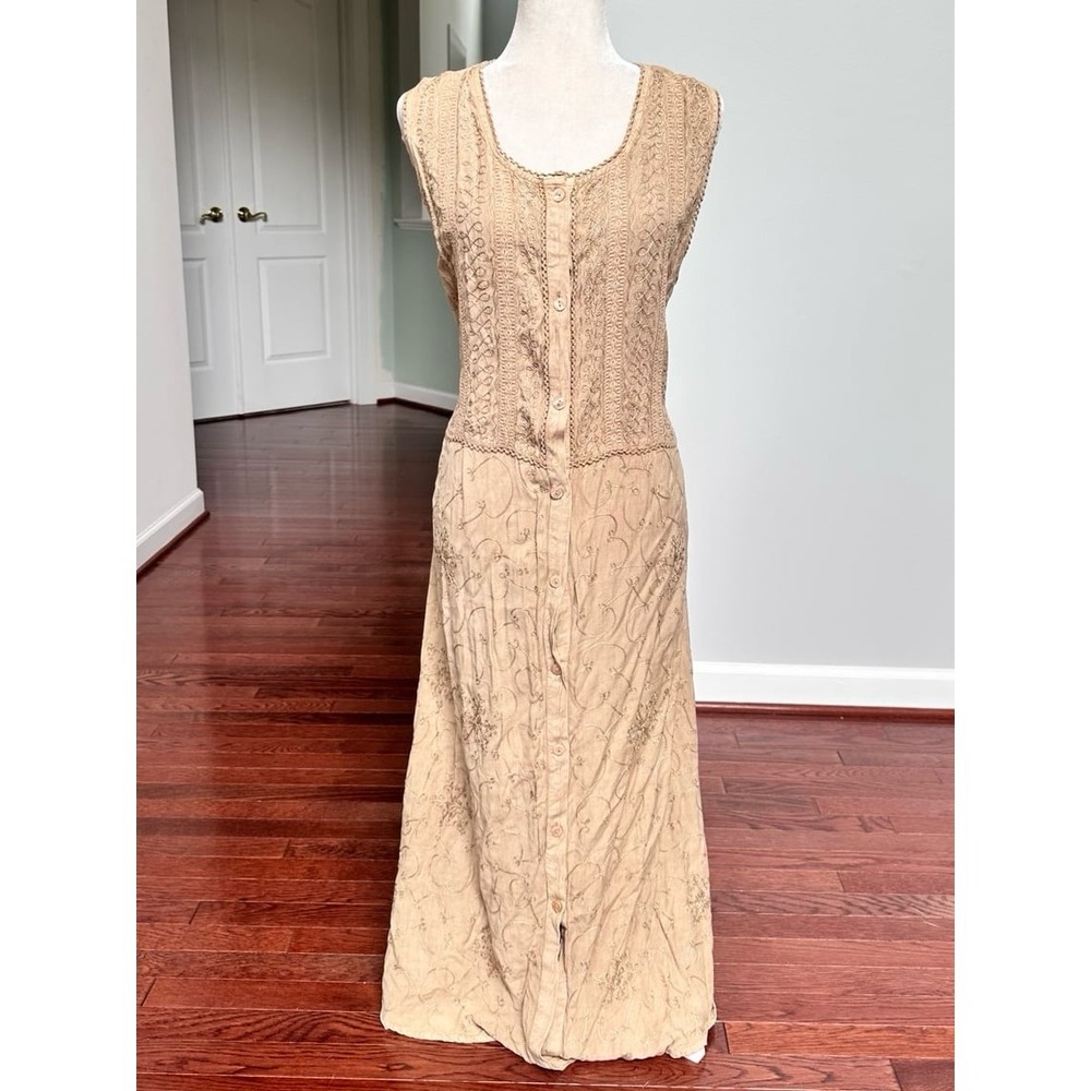 Vintage Embroidered Unique Pattern 2 Piece Sun Dress & Long Sleeve Matching Set - Picture 3 of 12